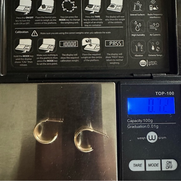 14k Solid Gold Two Toned Etched Post Earrings - Picture 13 of 16